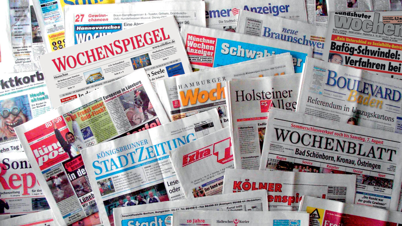 Der Mindestlohn wird auch das Kulturgut Zeitung weiter in Bedrängnis bringen. Noch gibt es in Deutschland neben rund 136 Tageszeitungs-Einheiten rund 1.200 regionale kostenlose Wochenzeitungen, bekannt auch als Anzeigenzeitungen oder Anzeigenblätter.