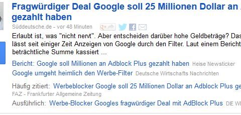Große Aufregung: Die Massenmedien bewegt eine angebliche Google-Zahlung.