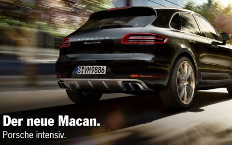 So bewirbt Porsche derzeit sein neuestes Luxusschiff: Den Macan.