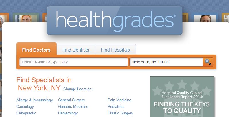 healthgrades - die große Arzt-Bewertungsseite aus den USA.