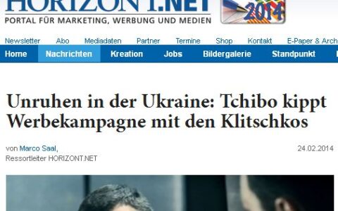 Der Horizont-Bericht zur geplanten Klitschko-Werbekampagne von Tchibo.