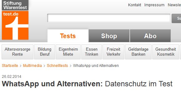 Hat sich einige Smartphone-Messenger-Dienste vorgeknüpft: Stiftung Warentest.