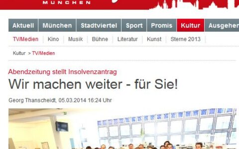 Legendär aus der TV-Serie Kir Royal: Die Münchener Abendzeitung. Viele fragen sich nach der Insolvenz: kann die Zeitung doch noch gerettet werden?