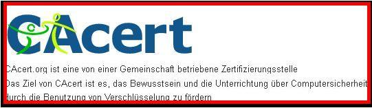 Bietet für Privatleute wie Firmen kostenlose Komplett-Verschlüsselung von eMails an: CAcert - eine Alternative zur neuen Verschlüsselungs-Technik von T-Online, Web.de, GMX.de oder Freenet.