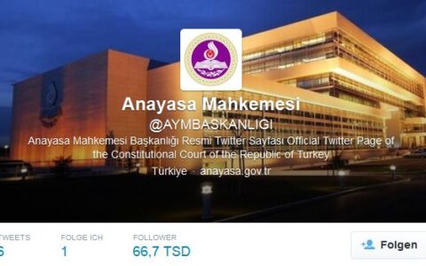 Das türkische Verfassunsgericht Anayasa-Mahkemesi auf Twitter.