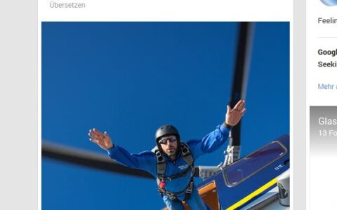 Posting von Google-Co-Gründer Sergey Brin auf seinem Google+ Account: Ein Höhenflieger der jetzt Google Glass in die Welt bringen möchte.