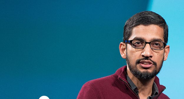 Erzählte kleine Märchen von offenen Google Plattformen Android und Google Chrome: Sundar Pichai, der Senior Vice President Google Android, Chrome & Apps.