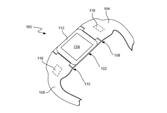 Sieht so die neue Apple iWatch aus? Hier eine Grafik aus dem nun angemeldeten neuen Apple-Patent.