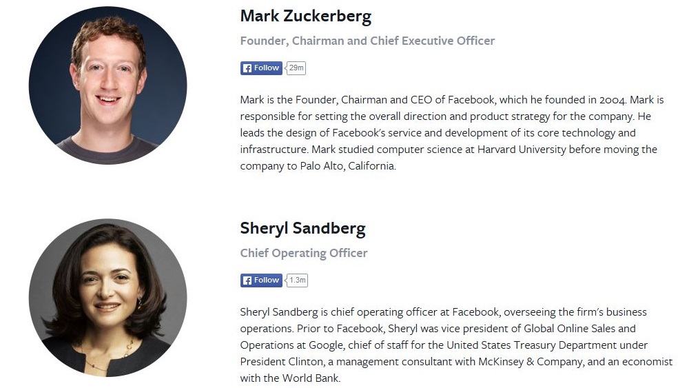Die beiden wichtigsten Facebook-Manager: Mark Zuckerberg, Gründer, und Sheryl Sandberg.