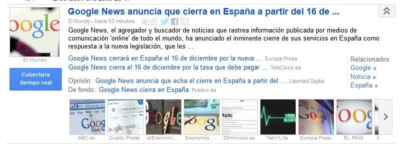 Von El Mundo bis TeleCinco.es: Die spanischen Medien sind in heller Aufregung, seitdem das US-Unternehmen Google Inc. die Schließung von Google News España (Google News Spanien) bekannt gab.