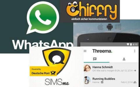 Whatsapp ist zwar Weltmarktführer unter den Handy-Messengern. Doch als sicherer gelten Dienste wie Chiffry, SMSme von der Deutschen Post oder Threema.