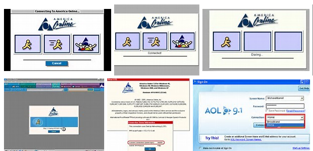 Dürften sich noch viele daran erinnern: Diese grafische Dreiteilung des Internet-Zugangs über AOL.