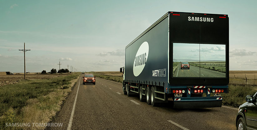 So stellt sich Samsung seinen Safety Truck vor. Ob die Kameratechnik hilft oder schadet, wird die Zukunft zeigen.