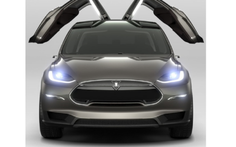 Das neue Tesla Model X erinnert ein bisschen an den Klassiker vor über 60 Jahren, den Flügeltürerer Mercedes-Benz 300 SL.