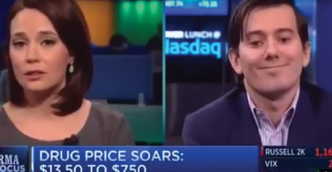 Der 32-Jährige amerikanischen ehemaligen Hedge-Fonds-Manager Martin Shkreli im TV-Interview.