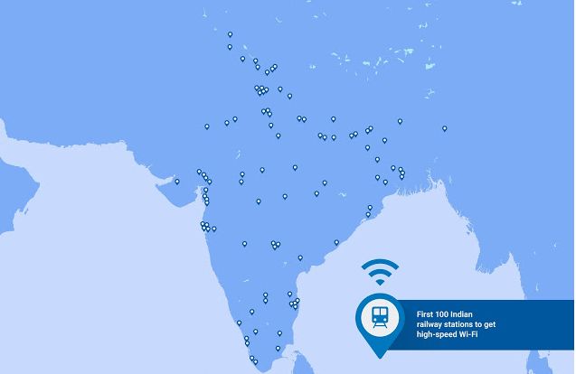 Diese ersten 100 Bahnhöfe sollen in Indien mit Hilfe von Google Wi-Fi erhalten.