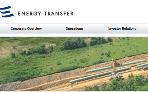 Die Homepage von Energy Transfer. Das Unternehmen gehört zu den fünft größten Energie-Konzernen in den Nordamerika.