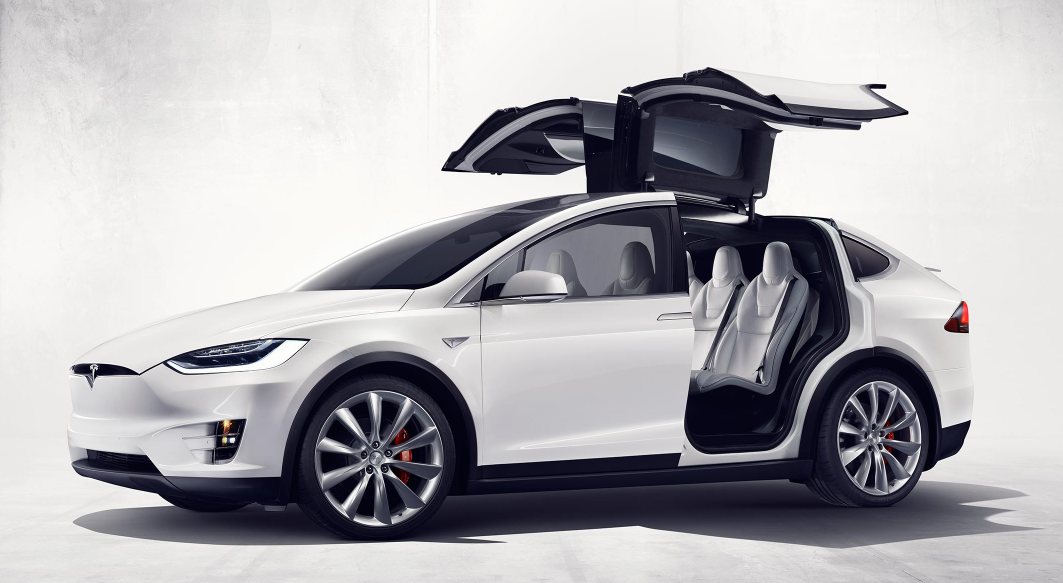 Das neue luxuriöse Model X vom US-Autohersteller Tesla Motors.