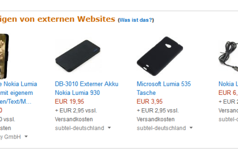 So sehen Amazon Produktanzeigen aus.