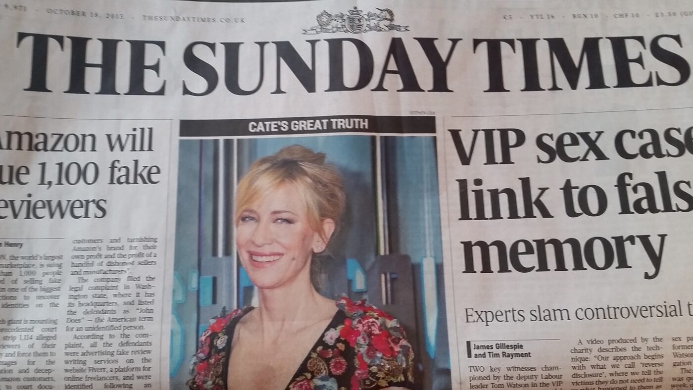 So berichtete die Sunday Times über den Fake-Bewertungstexte auf Amazon am Sonntag.