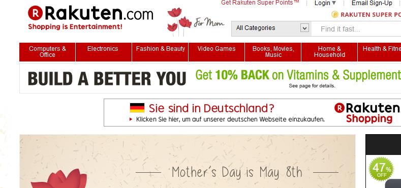 Der japanische Rakuten-Konzern ist nicht nur im Shop-Geschäft online tätig.