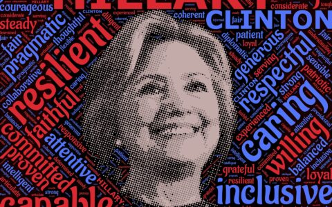Anhänger der Clintons umgeben Hillary Clinton gerne mit einem Heiligenschein.