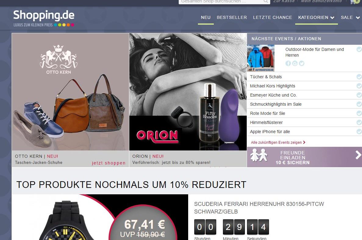 Shopping.de ist ein Schnäppchen-Portal.