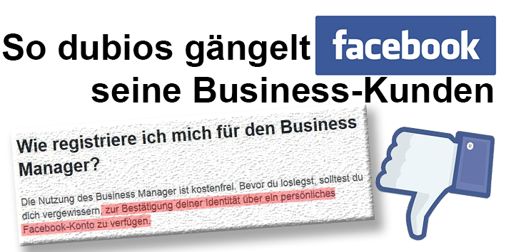 Dubios: Facebook-Unternehmensseiten ohne privaten Account managen geht kaum