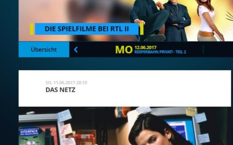 Zeigte schon vor 20 Jahren, 1995, wie Daten gestohlen werden: Der Film "Das Netz" mit Sandra Bullock. Hier eine Programm-Mitteilung von RTL II.
