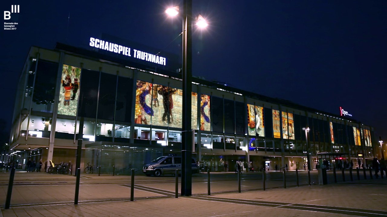 B3 2017 preview: Federico Solmi - simulation facade projection Schauspiel/oper Frankfurt