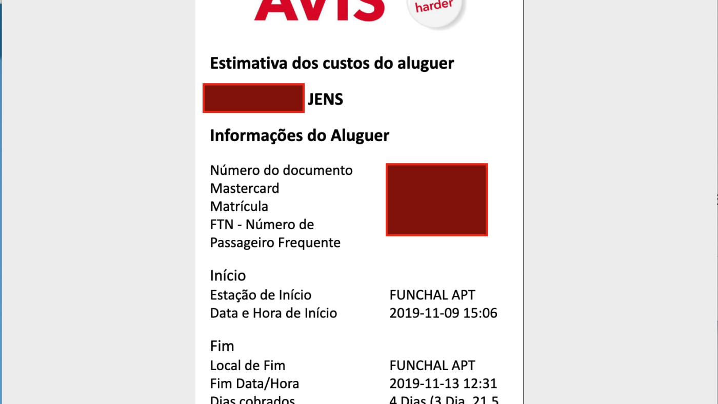 AVIS Madeira bucht Deutschem mit falscher Unterschrift doppelt ab