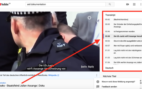 Genial: Mühevolles Abtippen ganzer Filme wird zunehmend unnötig - Dank YouTubes automatischer Transkription.