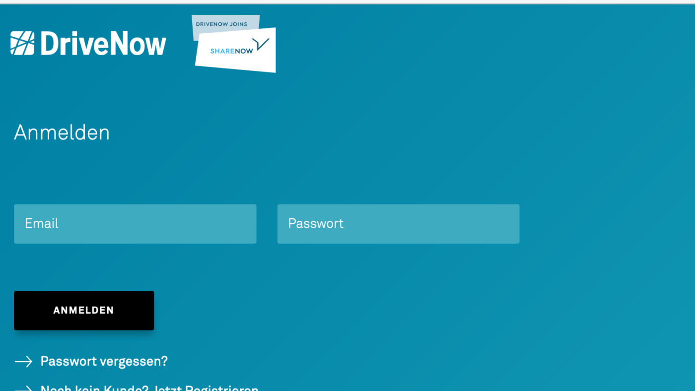 Toll, nur leider funktioniert das Login-In nicht mehr. Eine Weiterleitung gibt es da auch nicht: https://www.drive-now.com/at/de/login