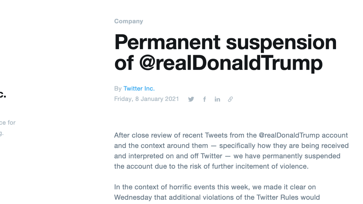 Twitter wird mit seinen Account-Sperrungen unbequemer Nutzer zur Gefahr für die Demokratie.