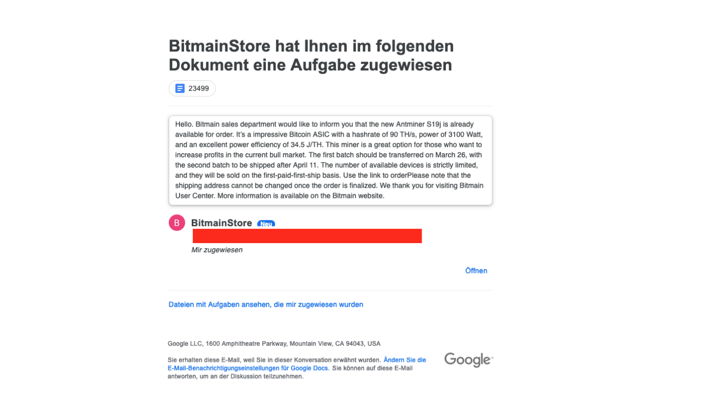 Achtung: Diese Mail ist wahrscheinlich krimineller Natur. Keine Dateien dort öffnen oder herunterladen! Wir sprechen eine Warnung aus.