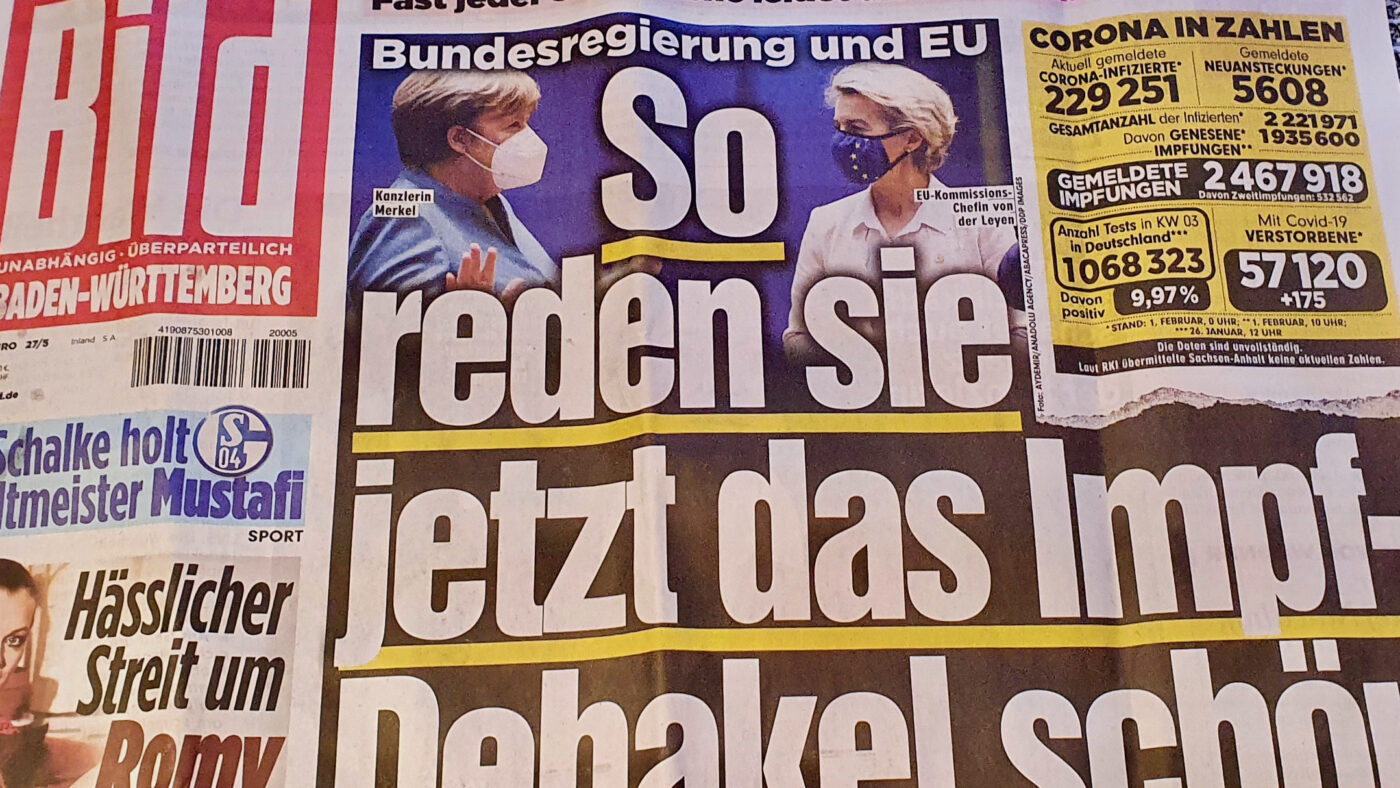 Die BILD Zeitung ist, neben RTL, eines von wenigen Massenmedien, die immer wieder kritisch über das Impfdebakel Deutschlands berichtet hat.
