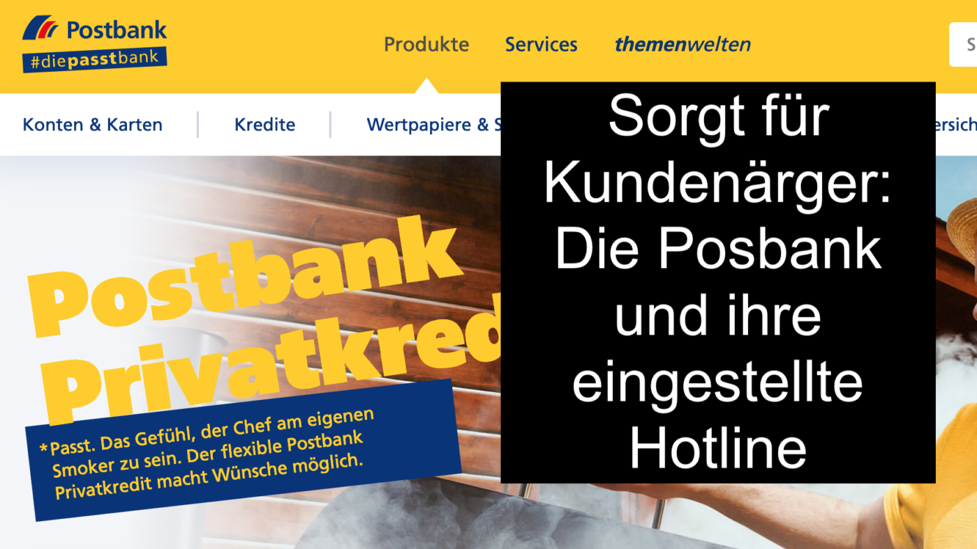 Mit nervigem Gendern versucht die Postbank Verbrauchernähe bei nachlässigem Kundenservice zu suggerieren.