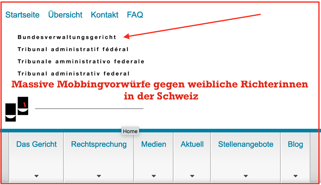 Einem Skandal von Machtmissbrauchs-Vorwürfen weiblicher Führungskräfte sieht sich das Schweizer Bundesverwaltungsgericht (BVGER) ausgesetzt.