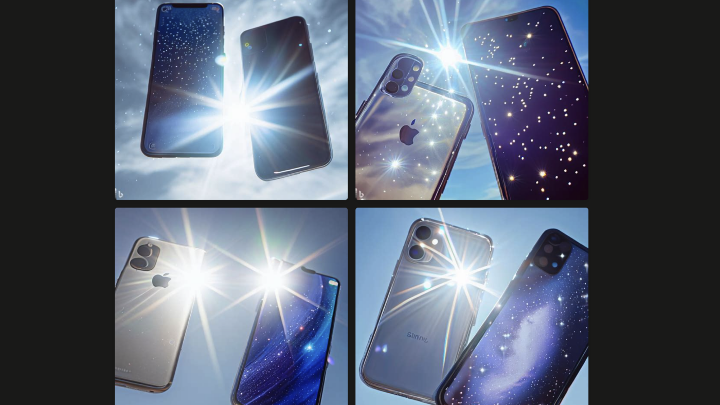 Sie leuchten wie Sterne, so wollte die Grafik-Redaktion von NETZ-TRENDS.de die beiden Handys Apple iPhone 12 und Samsung Galaxy S20. Die virtuellen Fotos entstanden mit dem Bing Image Creator.