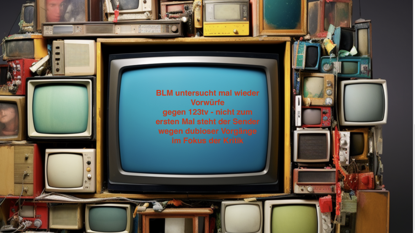 Trash-TV-Sender 123tv fällt immer wieder negativ auf. Jetzt hat ihn die BLM mal wieder im Fokus. Bild: NETZ-TRENDS.de mit KI midjourney.app.