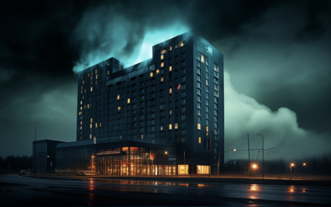 Oh no!!! Ausgerechnet die bei Millionen Kunden beliebteste Hotelkette, Motel One, wurde Ziel eines perfiden Hackerangriffs. Die Kundendaten sind sicher? Denkste. Unser fiktives Foto wurde erstellt von der Google Grafik-KI midjourney.app. Unser sinngemäßes Briefing: Bitte zeichne die führende Hotelkette Motel One, belagert von kriminellen Hackern.