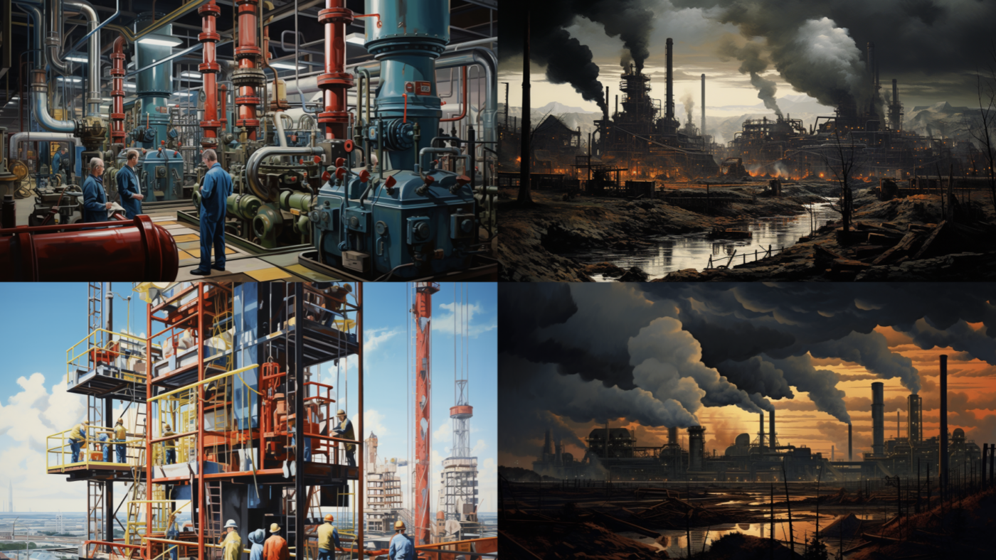 Es war einmal ein Industrie-Powerhouse Germany, das Millionen Menschen Wohlstand und Sicherheit brachte. Viele sehen nun den Abstieg, auch der BDI macht sich große Sorgen. Unser Bild dazu entstand über midjourney.app.