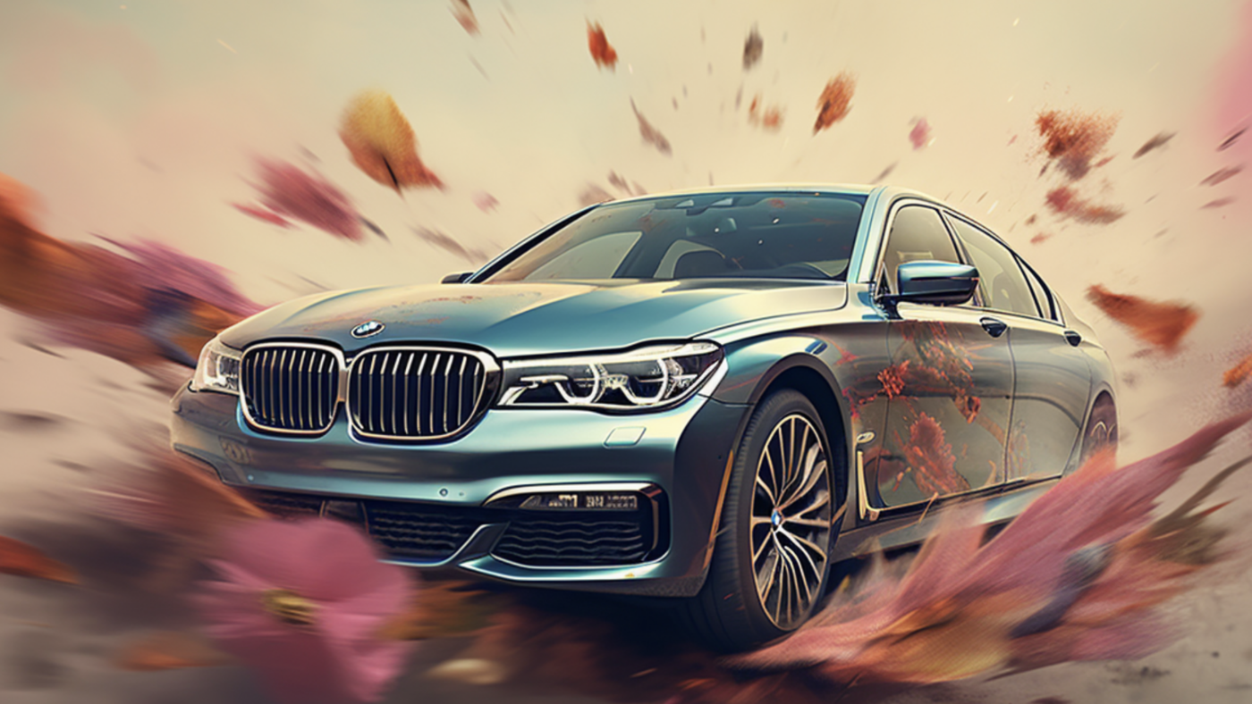 Tolles Auto: Der Elektrik-BMW 7i. Die Google Grafik KI midjourney.app bekam von uns den Auftrag den Green BMW bestmöglich zu zeichnen. Das kam dabei heraus.