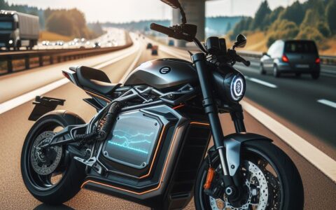 Ein nachhaltiger Trend? Elektro-Motorräder sind auf dem Vormarsch. Unser KI-Bild ist fiktiv und entstand mit Bing Image Creator.