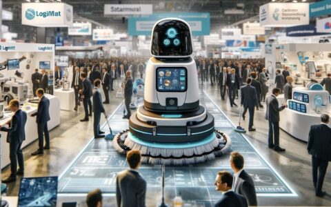 So stellt sich Bings Chat GPT einen Industrie Putzroboter auf der Messe vor. Unser NETZ-TRENDS.de-Bild ist ein fiktivies KI-Bild.