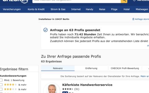 Neue Handwerkersuche bei CHECK24 - Ein Testlauf bei NETZ-TRENDS.de