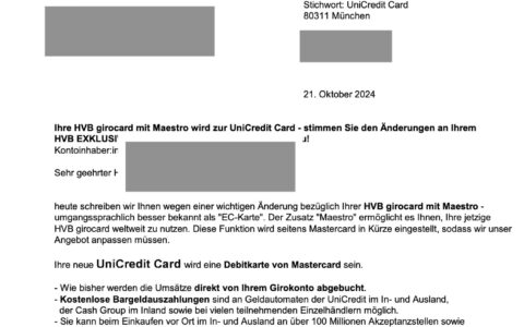 Intransparente Vertragsänderungen bei der HypoVereinsbank: vzbv beantwortet Presseanfrage von Netz-trends zu "Zahlungspflichtig bestellen"-Button