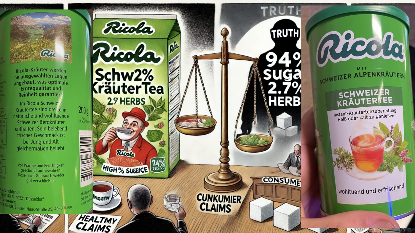 Übel und nicht mehr lustig: Wie uns die Schweizer Ricola AG für dumm verkauft und im Marketing nicht mehr lustig, sondern ernst gesundheitsgefährdend ist. Gerichte sollten dringend einschreiten. Netz-trends.de baute diese Bilder-Collage mit Hilfe von echten Fotos und (Hintergrund) Chat GPT KI.