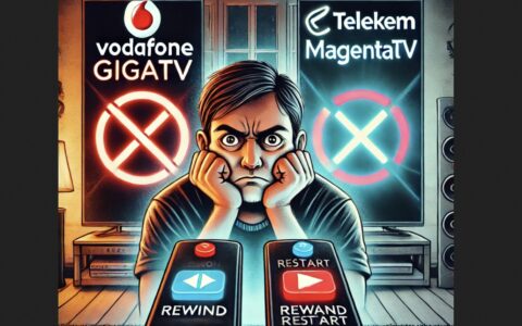 Frust über Vodafone: Kunden zeigen sich enttäuscht über den Wegfall der Zurückspul- und Restart-Funktion bei GigaTV. Viele nutzen ihre Sonderkündigungsrechte, da sie sich durch die eingeschränkte Funktionalität getäuscht fühlen und der Anbieter keine zufriedenstellende Lösung bietet. Bild: KI-generiert über Chat GPT.