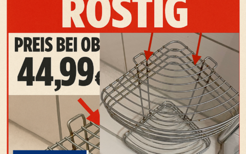 Teurer von OBI vertriebener Duschkorb WENKO „Stahl verchromt“ rostet und fällt nach zwei Monaten von der Wand – NETZ-TRENDS.de klärt auf